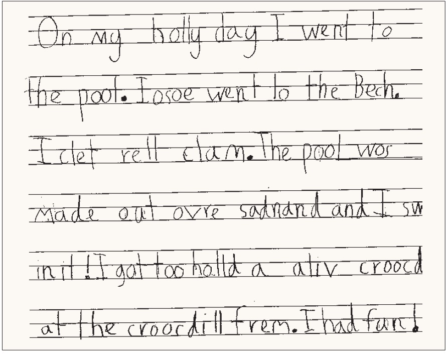 Beginning Writers example